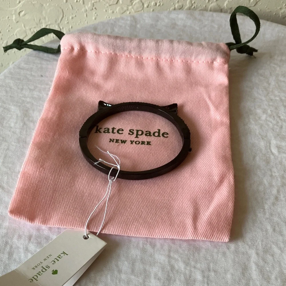 Kate Spade: Black Cat Ear “Jazz Things Up” Sparkle Bracelet- Clasp- Dust Bag - Picture 12 of 16